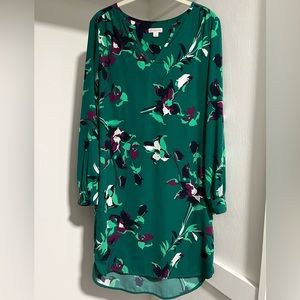 Green and floral lightweight dress - size small